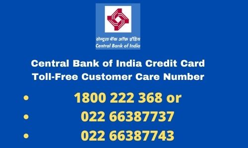 Central Bank of India Credit Card Customer Care Number