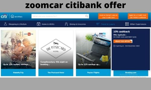 zoomcar citibank offer